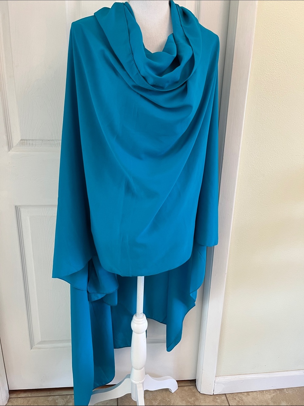Turquoise Teal Poly Silk Dance Veil